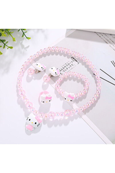 Choice 1 4 قطعة/المجموعة من قلادة ومشابك شعر وخواتم على شكل شخصية كرتونية كاو...