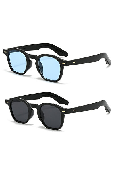 Choice نظارات شمسية مربعة صغيرة بتصميم كوري عتيق للنساء، بإطار TR90، مقاس 1/2...