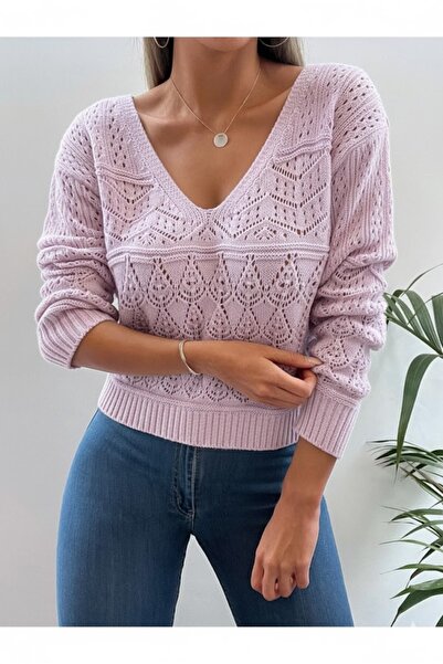 EFENDİX PULOVER DE TRICO DE PRIMAVARĂ AJURLU