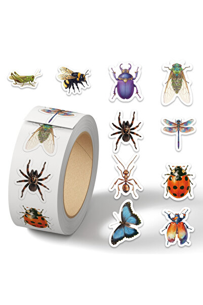 Choice لفة واحدة، 500 قطعة/لفة، ملصقات سلسلة الفراشات والعناكب والحشرات، ملصق...