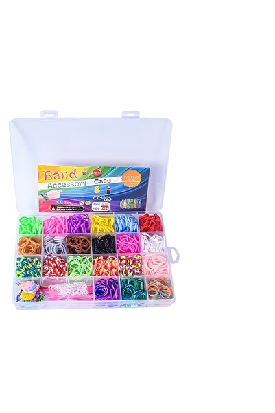 Choice مجموعة علب شبكية مكونة من 24 خانة، 1300 قطعة، مجموعة 24 خانة/مجموعة أشرطة لصنع المجوهرات، مجموعة نول أشرطة متعددة الألوان لصنع الأساور