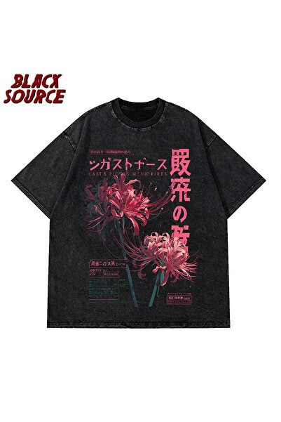 PENTHİLUS تي شيرت أنيمي ياباني للجنسين مطبوع قابل للغسل