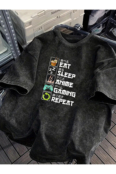 PENTHİLUS تي شيرت أنيمي مطبوع للجنسين قابل للغسل