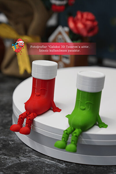 Galaksi 3D Yılbaşı Temalı Sevimli Çorap Figürleri – Sallanan Bacaklı 3D Masa ...
