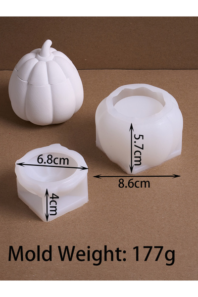 Choice 01 DIY Halloween Pumpkin Storage Box Silicone Mold Kit Handmade Concrete Pouring Scented Candle Jar