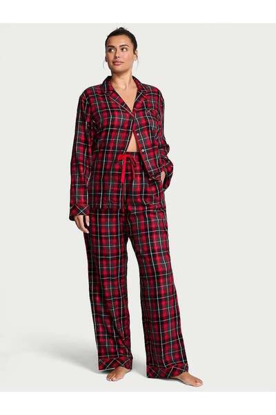 Victoria's Secret طقم بيجامة طويلة من الفلانيل