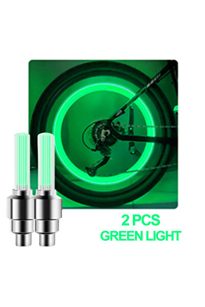 Choice قطعتان - أغطية صمامات إطارات دراجة هوائية خضراء مزودة بمستشعر حركة، مز...