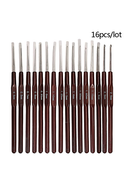 Choice one size 16pcs Plastic Handle Crochet Hooks Handle Knitting Needles Set Crochetings