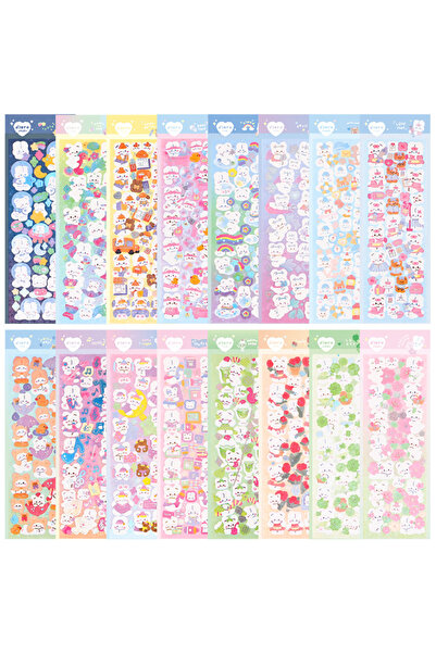 Choice12 ١٧ ملصق كوري من سلسلة أرنب فلورو نعناعي، ملصق غوكا فضي لامع، زينة يدوية