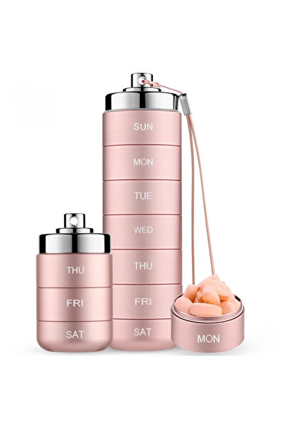 Mossimo Cutie pastile Mossime din aluminiu, stivuibilă și impermeabilă, BPA Free, organizator 7 zile