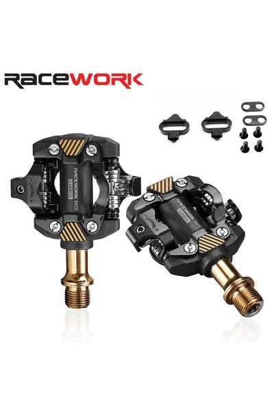 Choice دواسات دراجة RACEWORK X-M8100 الذهبية فائقة الخفة ذاتية القفل ذات محام...