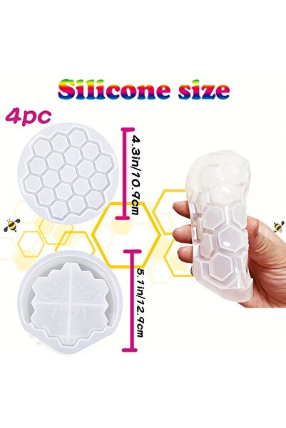 Choice مجموعة من 5 قوالب راتنج شفافة على شكل خلية نحل، مناسبة للأعمال اليدوية الراتنجية التي تصنعها بنفسك.