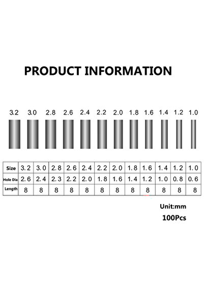 Choice 100 قطعة من أكمام التجعيد أحادية البرميل لصيد الأسماك، مقاس 1.6 × 8، م...