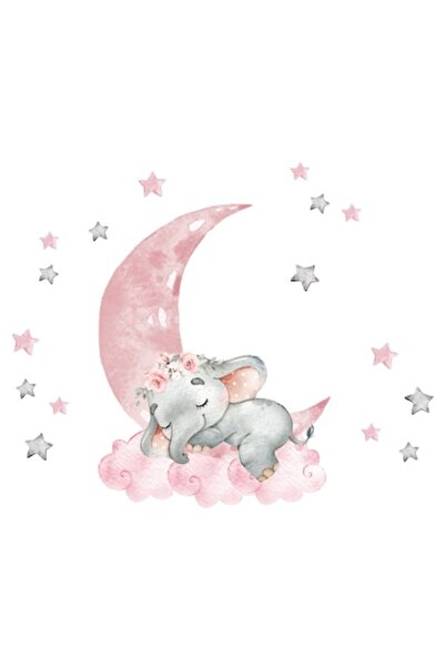OEM Παστέλ Διακοσμητικό Αυτοκόλλητο για Παιδικό Δωμάτιο, Sleepy Elephant