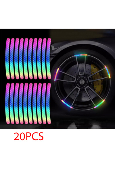 Choice 20 قطعة من ملصقات عجلات الدراجات المضيئة العاكسة، ملصقات فلورسنت مضيئة...