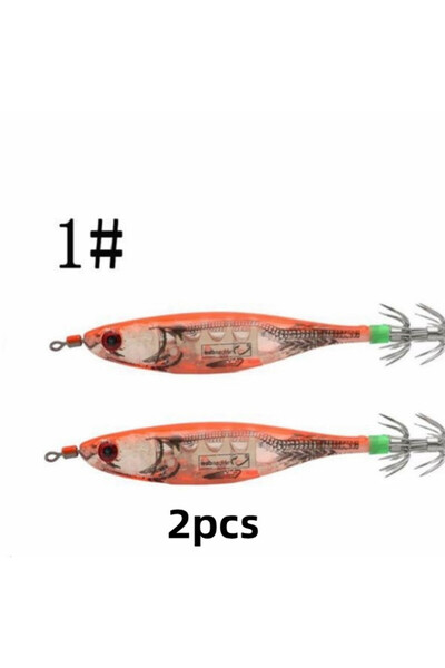 Choice طعم حبار برتقالي مضيء، قطعتان، 10.5 سم، 9.5 غرام، طعم صناعي على شكل أخ...