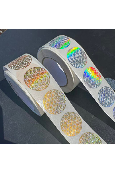 Choice MULTI 1000 Pcs Flower of Life Stickers 2 Rolls, Holographic Round Seal...