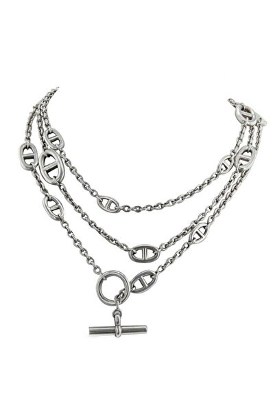 neslyaccessories HRMS Uzun Kolye Silver
