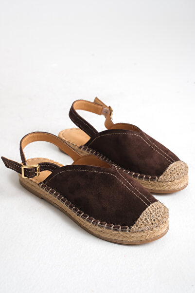 STARK SHOES Kadın Hakiki Deri Süet Espadril Sandalet