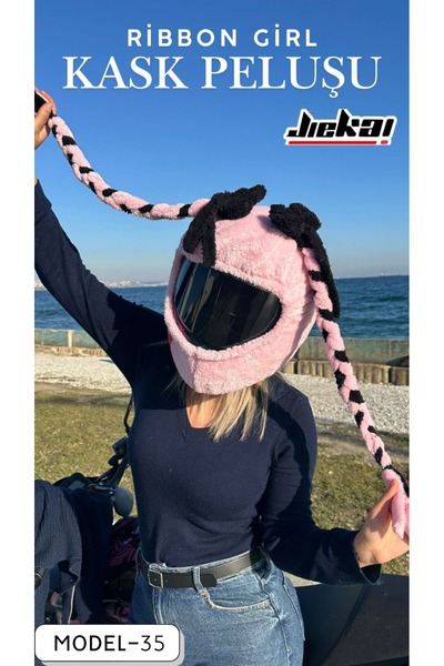 JİEKAİ MODEL-35 KASK PELUŞU VE KASK KILIFI TEK EBAT RİBBON GİRL