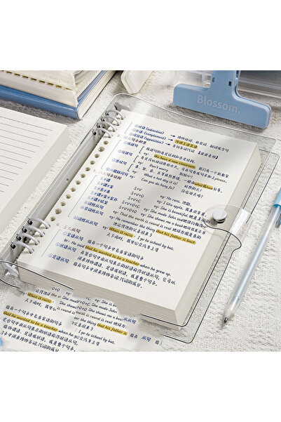 Choice white 60 sheets of 120-page transparent soft leather loose-leaf notebooks with detachable ring cover