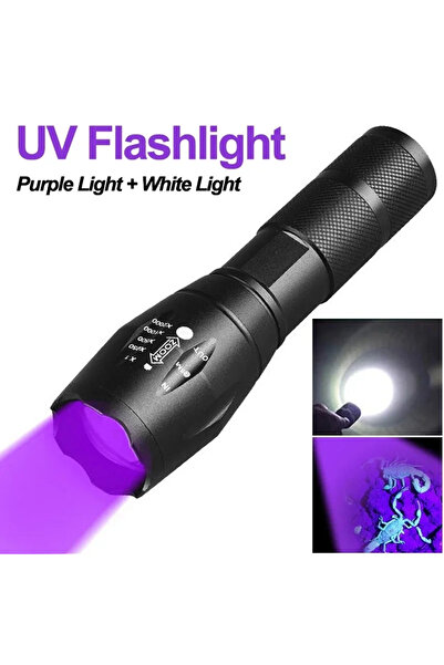 Heinast مصباح يدوي يعمل بالأشعة فوق البنفسجية، قابل لإعادة الشحن عبر منفذ USB، مصباح LED محمول يعمل بالأشعة فوق البنفسجية بطول موجي 395 نانومتر