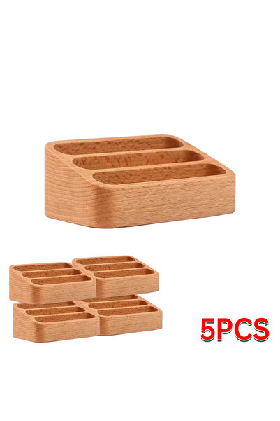 Choice 5 قطع من حوامل عرض بطاقات العمل الخشبية المكتبية بلون جذوع الأشجار، حا...