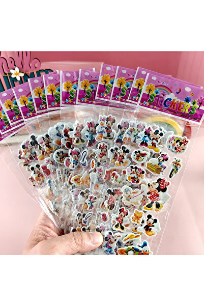 Choice 12 قطعة من ملصقات ديزني ميكي ماوس الفقاعية اللطيفة، ملصقات كرتونية ثلا...