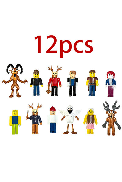 BANDAI مجموعة من 12 قطعة من مجسمات لعبة 99 ليلة في الغابة، تتضمن مجسمات بومة وغزال.