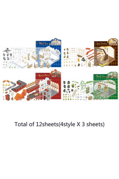 Choice مجموعة ملصقات ثلاثية الأبعاد بتصميم قطة سحرية، 4 أنماط، لتزيين سجلات ا...