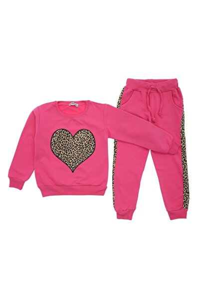 CRASSİ Дівчачий спортивний костюм з сердечками та леопардовим принтом