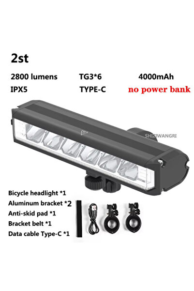 Choice 2800 لومن - 4000 مللي أمبير/ساعة، 8000 مللي أمبير/ساعة، مصباح دراجة LE...