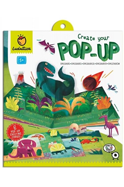 Scribant Joc creativ Creeaza prima carte Pop-Up: Dinozauri,