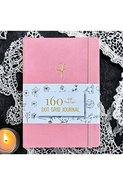 Choice دفتر تخطيط وردي منقط بحجم A5 - BUKE A5، غلاف من الجلد الصناعي، 160 صفح...