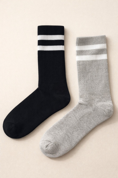Katia&Bony Unisex 2-Pack Striped Socks