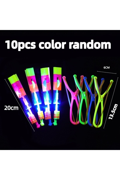 Choice ١٠ قطع بألوان عشوائية، ٥ قطع من ألعاب المقلاع المضيئة للأطفال، ألعاب ص...