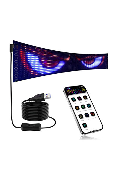 Choice لوحة إعلانية LED متحركة قابلة للتحكم عبر تطبيق بلوتوث، مقاس 32×96 أو 48×20 سم، بقياس 32×192 بكسل، قابلة للتخصيص برسومات جرافيتي، ومصفوفة LED مرنة.