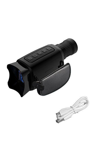 Choice منظار أحادي محمول باليد أسود اللون، مزود بتقريب 16x، ورؤية ليلية، قابل لإعادة الشحن، وبطاقة ذاكرة SD سعة 32 جيجابايت، وحزام للمعصم، ويعمل بالأشعة تحت الحمراء.