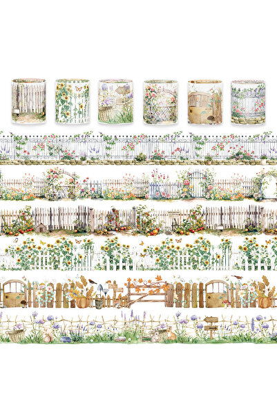 Choice 6 لفات من شريط لاصق زخرفي من مادة البولي إيثيلين تيريفثالات (PET) - 40...