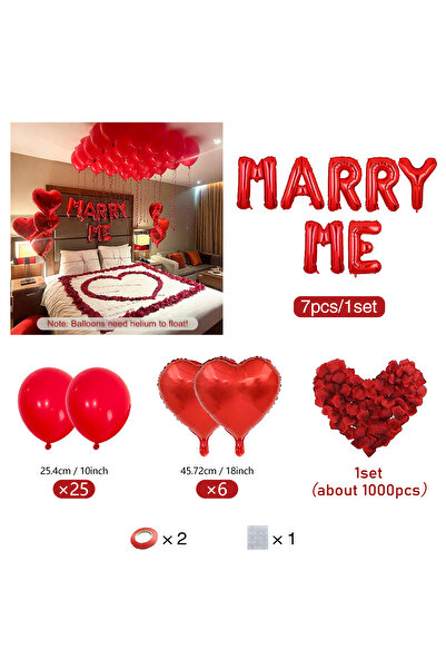 Choice مجموعة بالونات أخرى: بالون أحمر مكتوب عليه "تزوجني"، بالون على شكل قلب...