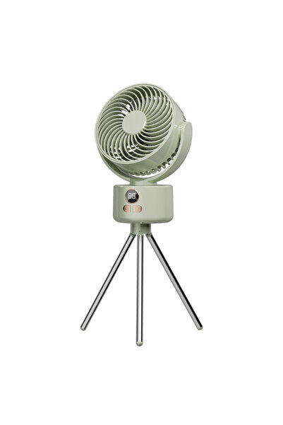 Choice مروحة تخييم خارجية خضراء، محمولة وقابلة للطي والفصل، مزودة بشاشة رقمية...