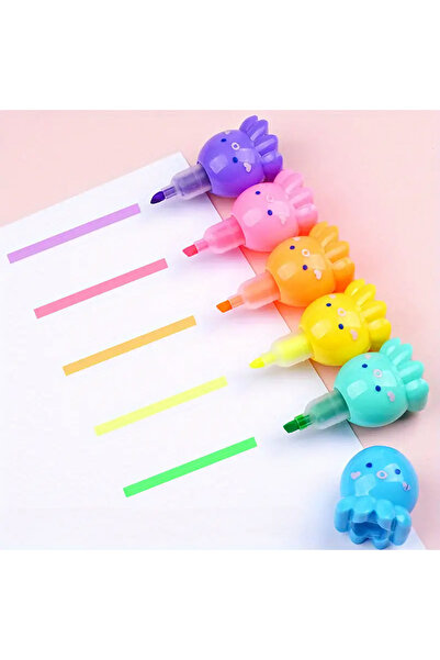 Choice مجموعة أقلام تظليل 5 في 1 على شكل أخطبوط، 5 ألوان، قطعة واحدة - أقلام ...