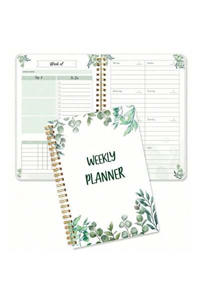 Choice مخطط أسبوعي أخضر بحجم A5، منظم غير مؤرخ مع تركيز أسبوعي، قائمة مهام، متتبع عادات، مثالي لـ