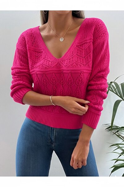 EFENDİX PULOVER DE TRICO DE PRIMAVARĂ AJURLU