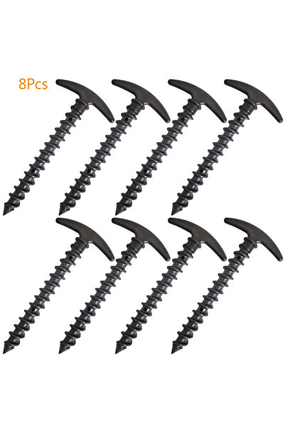 Choice 8 قطع من أوتاد تثبيت أرضية سوداء، مسامير تثبيت أرضية، أوتاد خيمة للتخي...