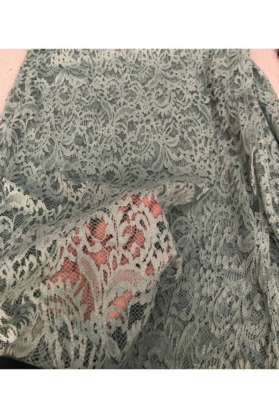 turkanlarhome Floral Pattern Lace Fabric-Soft Texture Stylish and Elegant Mint Color