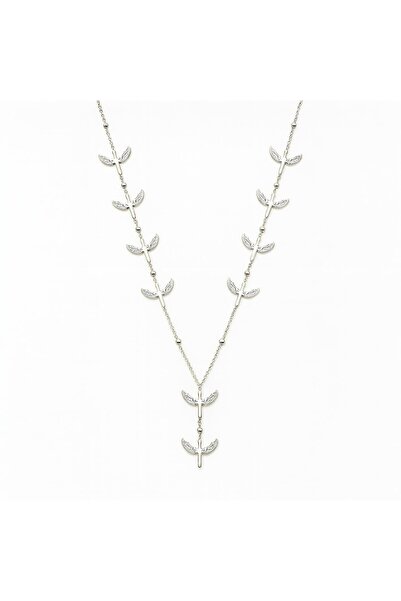 neslyaccessories Mikail Meleği Silver Y Kolye