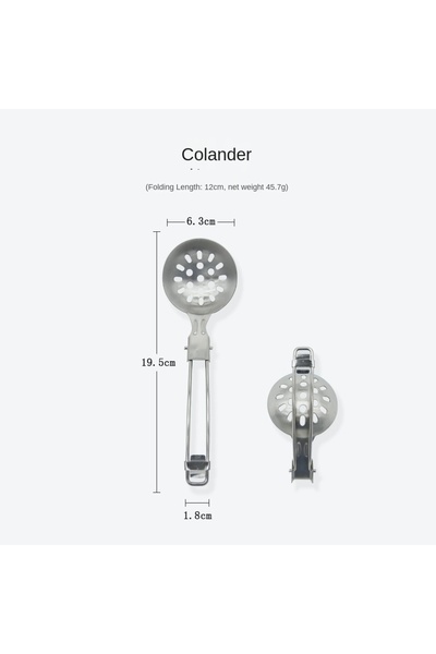 Choice ملعقة تقليب قابلة للطي مع كزبرة، مصنوعة من الفولاذ المقاوم للصدأ 304، ...
