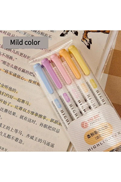 Choice 618G- لون خفيف، 5 ألوان/علبة، مجموعة أقلام تظليل مزدوجة الرأس، أقلام ت...