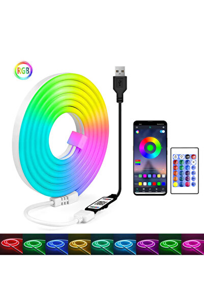 Choice شريط إضاءة LED مرن RGB بطول 2 متر مع جهاز تحكم عن بعد بتقنية بلوتوث، و...